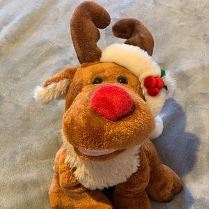 Singing Rudolph stuffed animal by Fine Toy